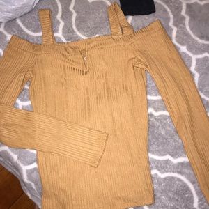 yellow long sleeved shirt